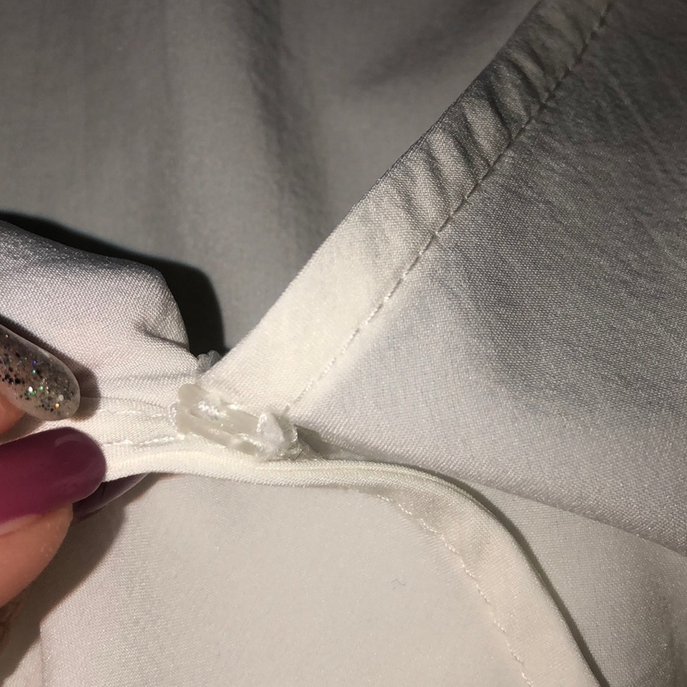 White Cropped Cross Front Shirt - Picture 4 of 6